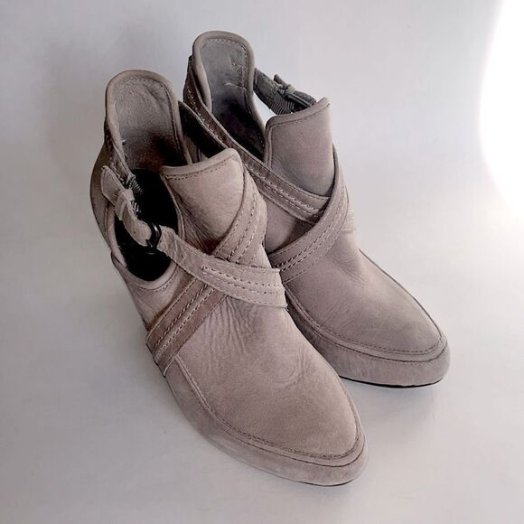 NWOT all-leather Joie wedge heeled booties - Picture 1 of 6